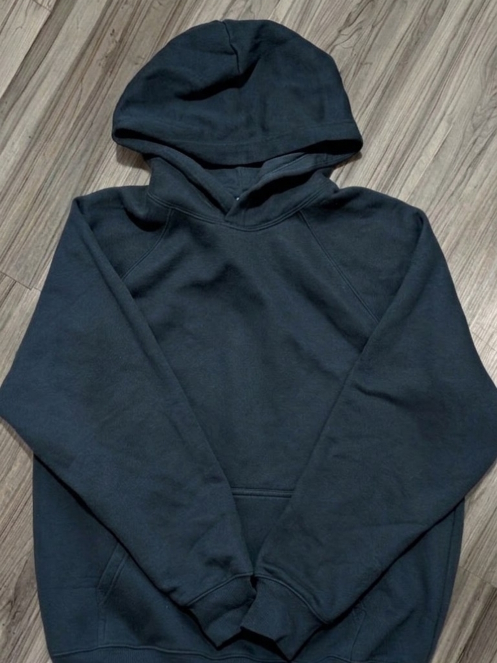 Unisex Navy Blue Hooded Pullover Sweatshirt